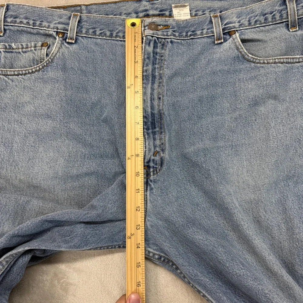 Vintage Levi's 550 Mens 42x32 Blue Relaxed Fit Light Wash 90s Denim Brown Tab - Picture 7 of 12